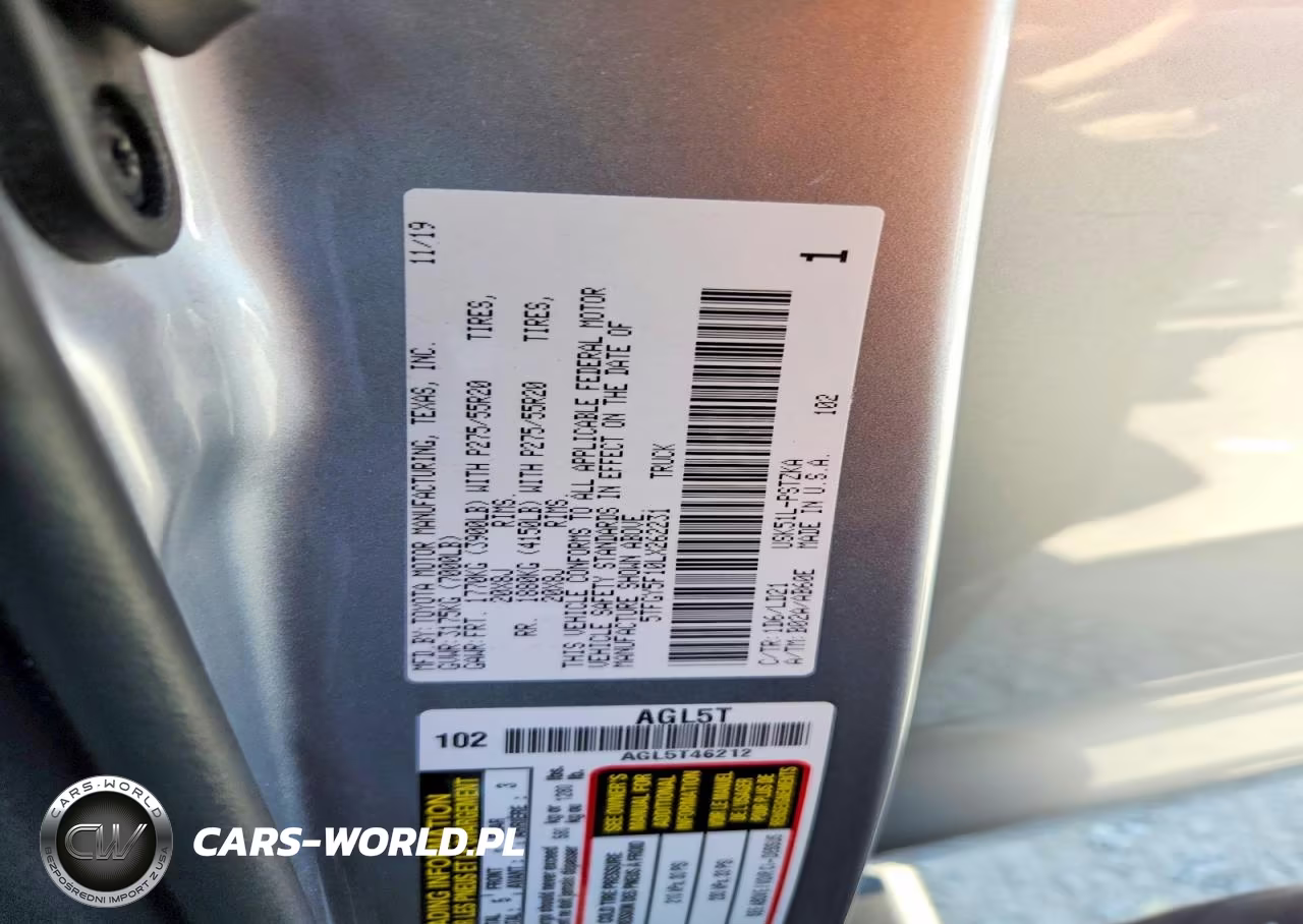 2020 Toyota Tundra 1794 Edition VIN:5TFGY5F10LX262231 - 12