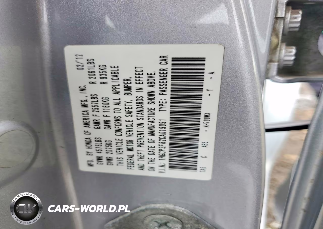 2012 Honda Accord Exl VIN:1HGCP3F82CA019091 - 13