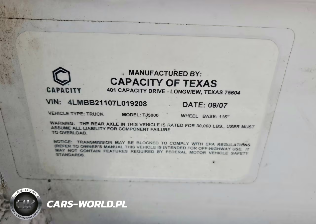 2007 Capacity Of Texas Tj5000 VIN:4LMBB21107L019208 - 11