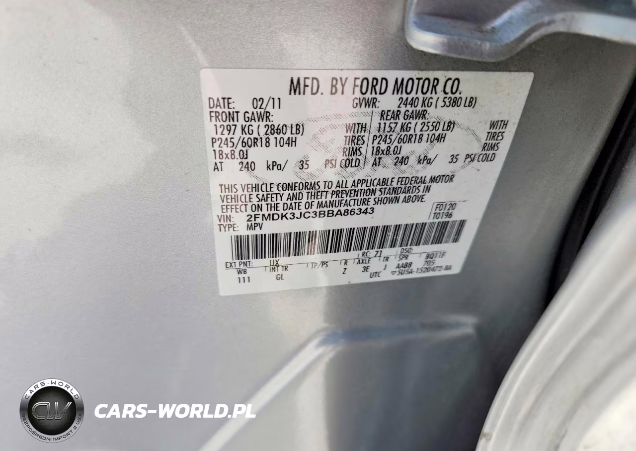 2011 Ford Edge Sel VIN:2FMDK3JC3BBA86343 - 13