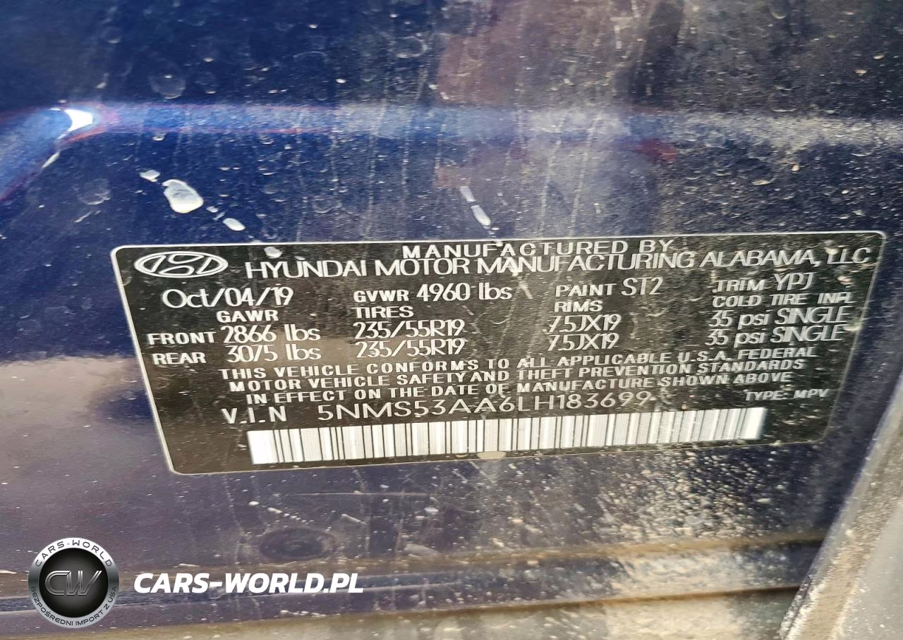 2020 Hyundai Santa Fe Limited 2.0T VIN:5NMS53AA6LH183699 - 13