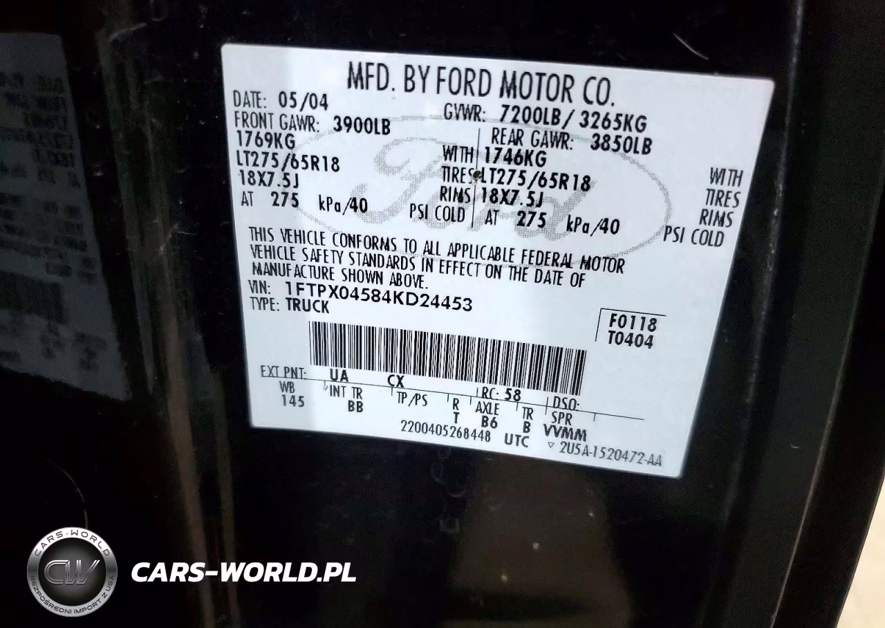 2004 Ford F150 VIN:1FTPX04584KD24453 - 12