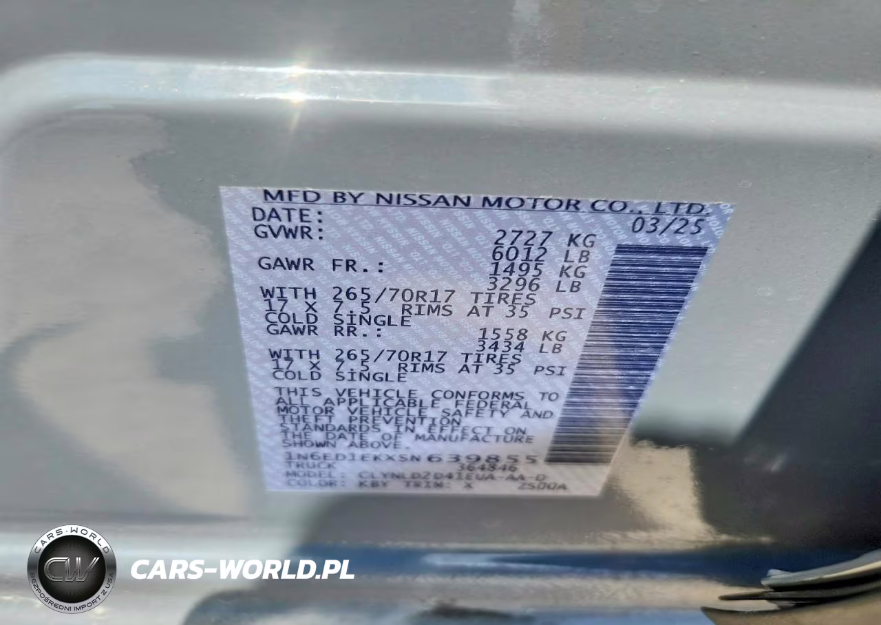 2025 Nissan Frontier Pro-4X VIN:1N6ED1EKXSN639855 - 13