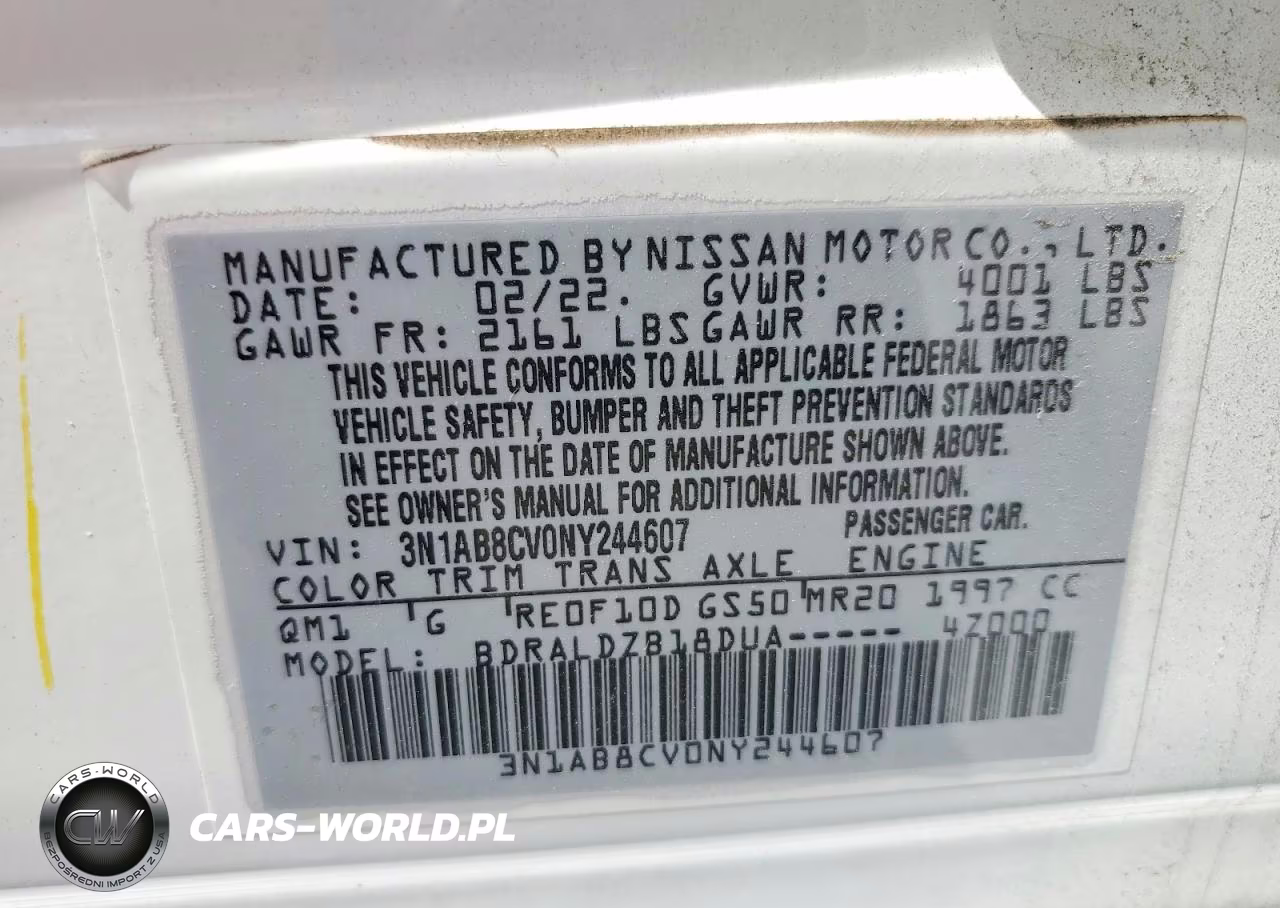 2022 Nissan Sentra Sv VIN:3N1AB8CV0NY244607 - 12