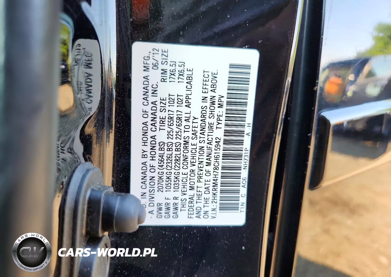2012 Honda Cr-V Exl VIN:2HKRM4H78CH615942 - 13