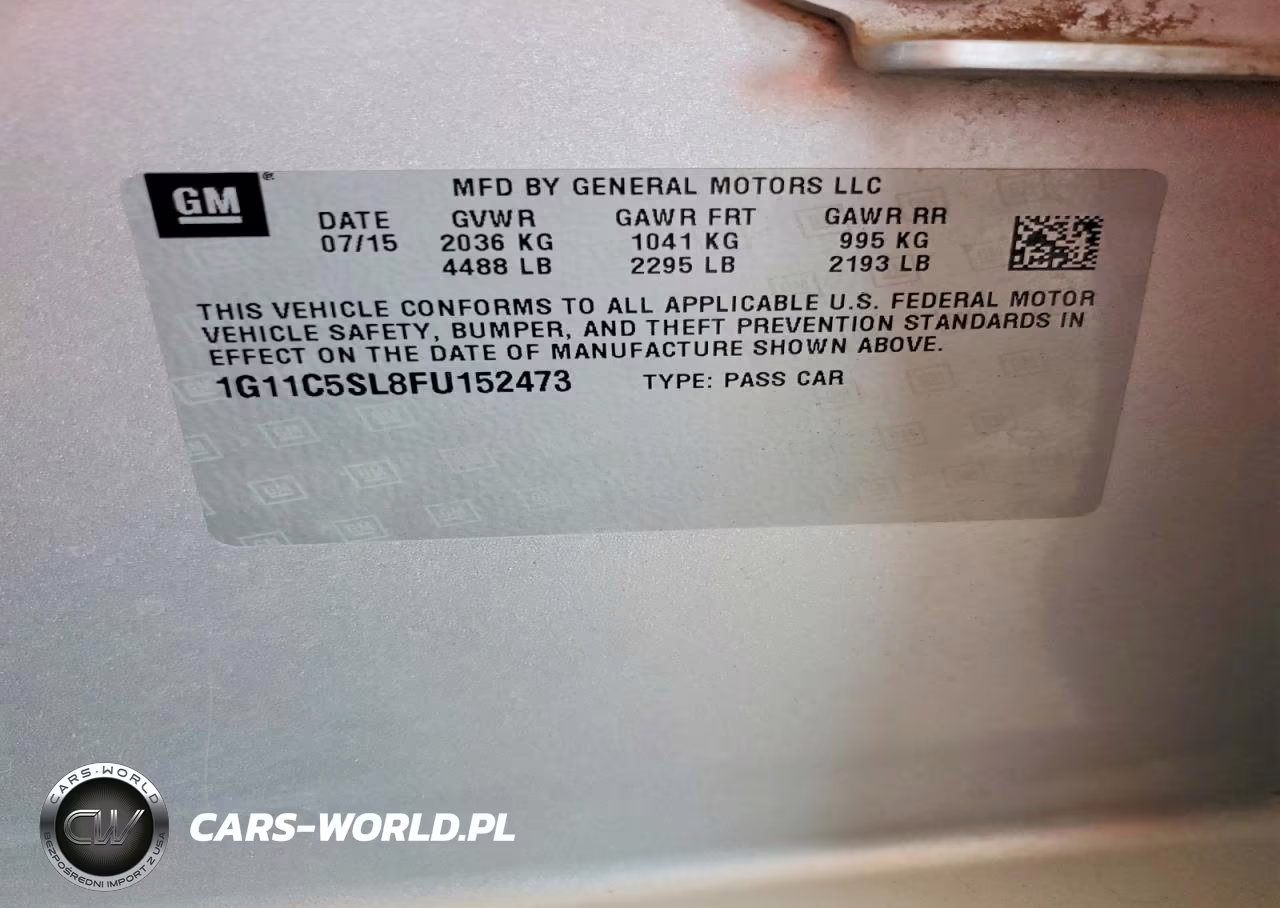 2015 Chevrolet Malibu 1Lt VIN:1G11C5SL8FU152473 - 12