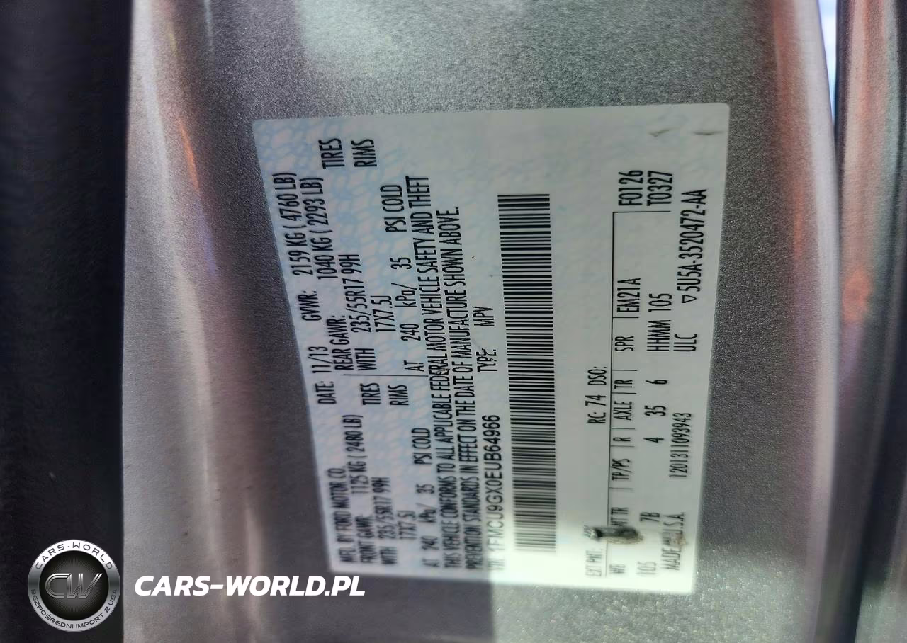 2014 Ford Escape VIN:1FMCU9GX0EUB64966 - 12