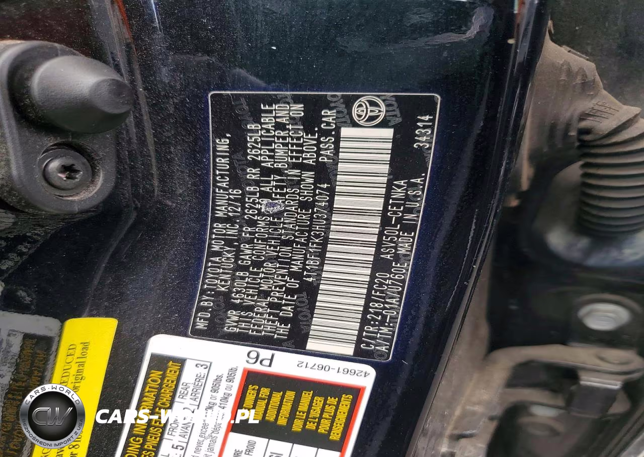 2017 Toyota Camry Le VIN:4T1BF1FK3HU374074 - 12