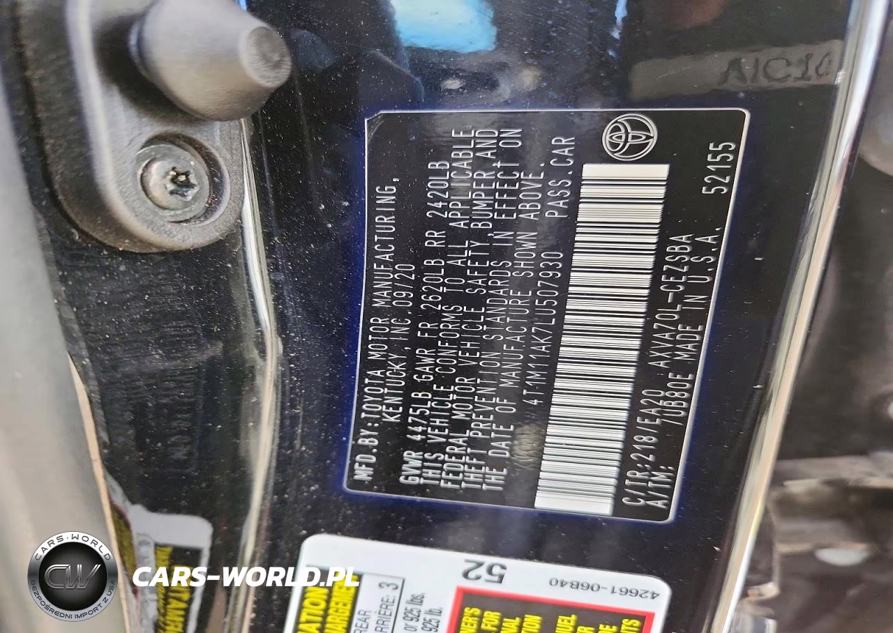 2020 Toyota Camry Se VIN:4T1M11AK7LU507930 - 13