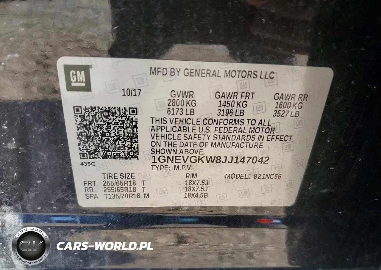 2018 Chevrolet Traverse Lt VIN:1GNEVGKW8JJ147042 - 14