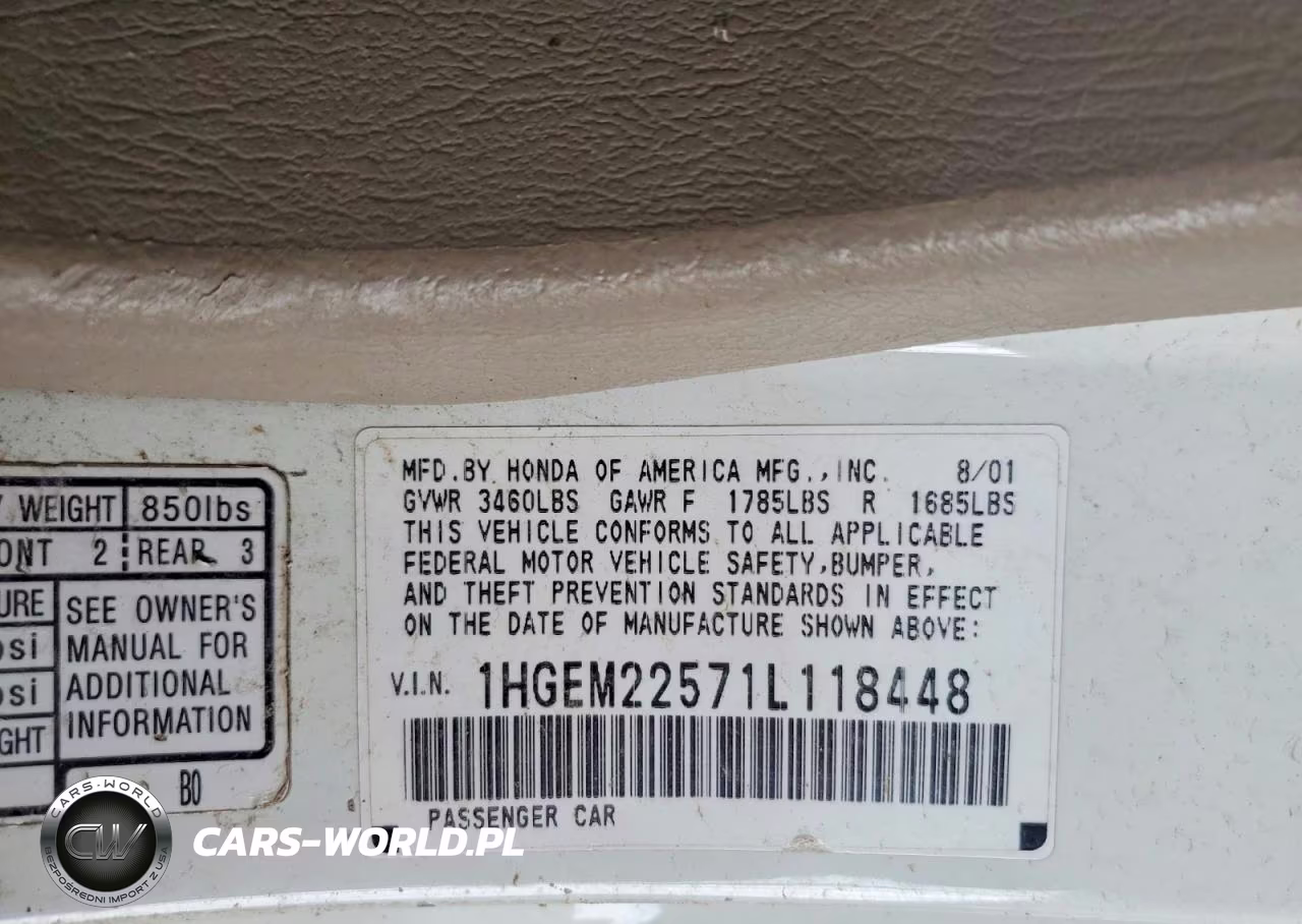 2001 Honda Civic Lx VIN:1HGEM22571L118448 - 12