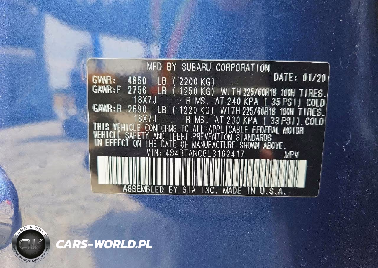 2020 Subaru Outback Limited VIN:4S4BTANC8L3162417 - 14