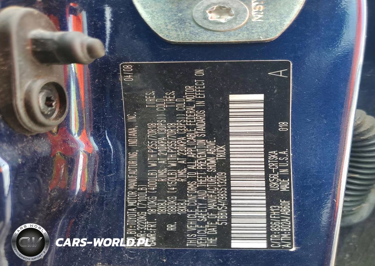 2008 Toyota Tundra Grade VIN:5TBBV54198S513209 - 12