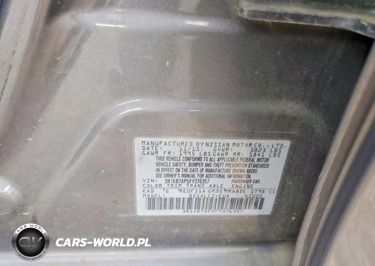 2015 Nissan Sentra S VIN:3N1AB7AP5FY376357 - 12