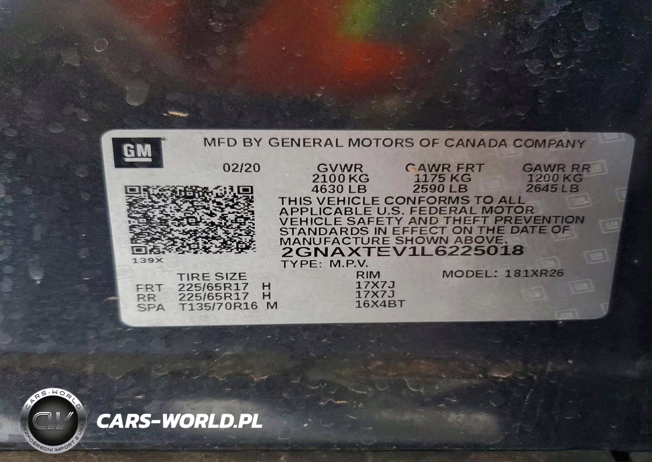 2020 Chevrolet Equinox Lt VIN:2GNAXTEV1L6225018 - 12