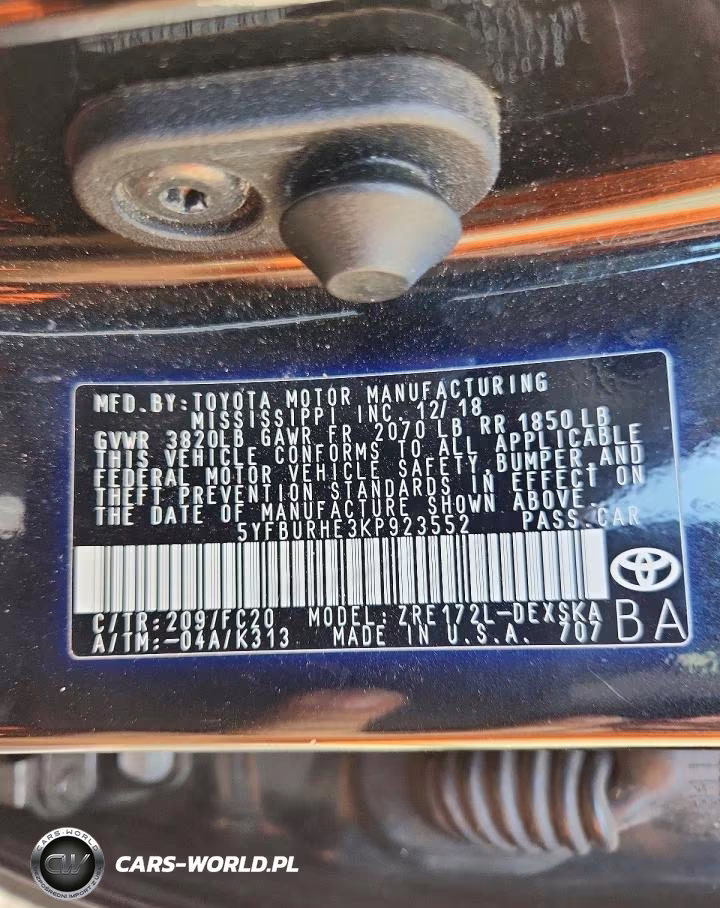 2019 Toyota Corolla Se VIN:5YFBURHE3KP923552 - 12