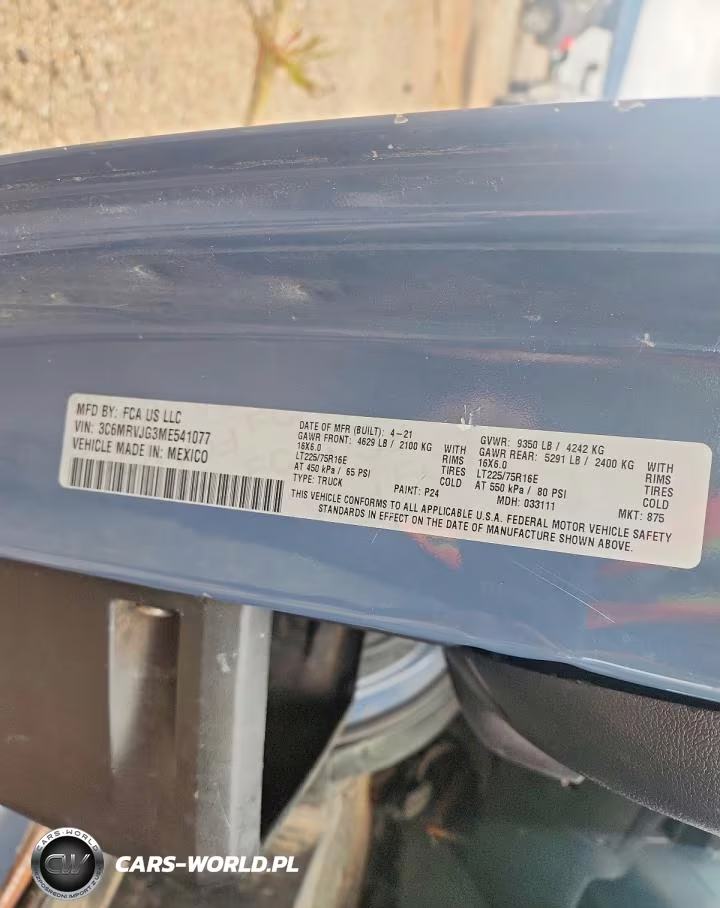 2021 Ram Promaster 3500 Delivery Van VIN:3C6MRVJG3ME541077 - 12