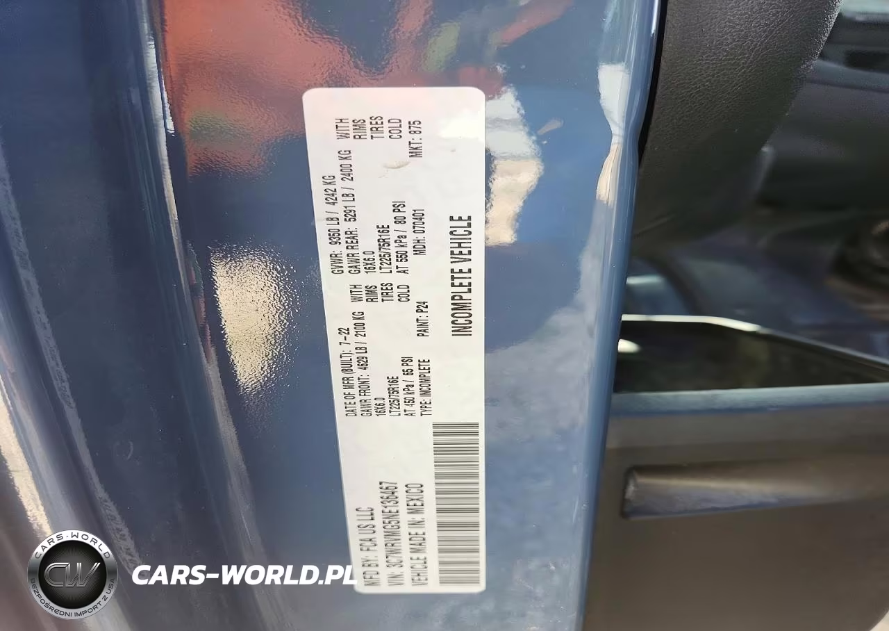 2022 Ram Promaster 3500 Delivery Truck VIN:3C7WRVMG5NE136467 - 14