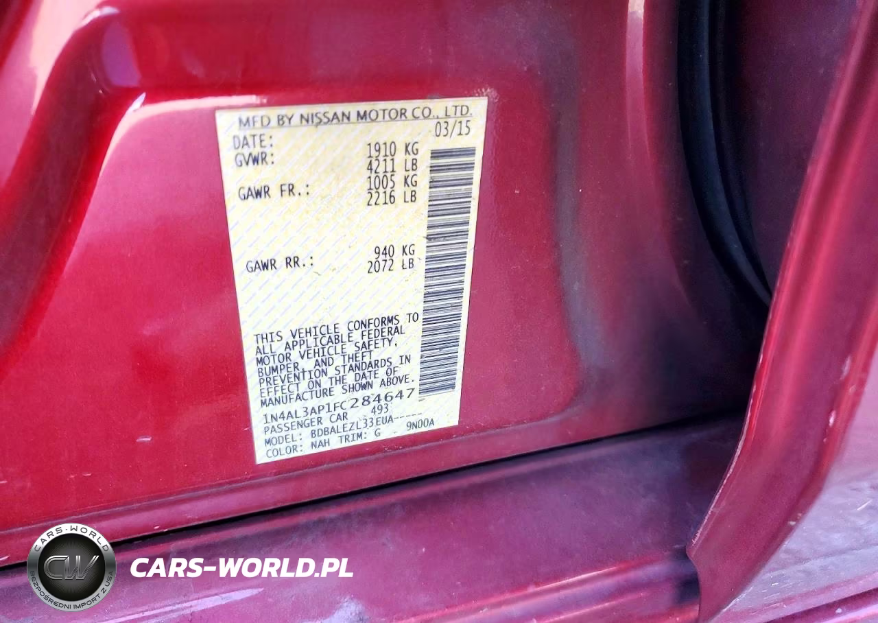 2015 Nissan Altima 2.5 S VIN:1N4AL3AP1FC284647 - 12