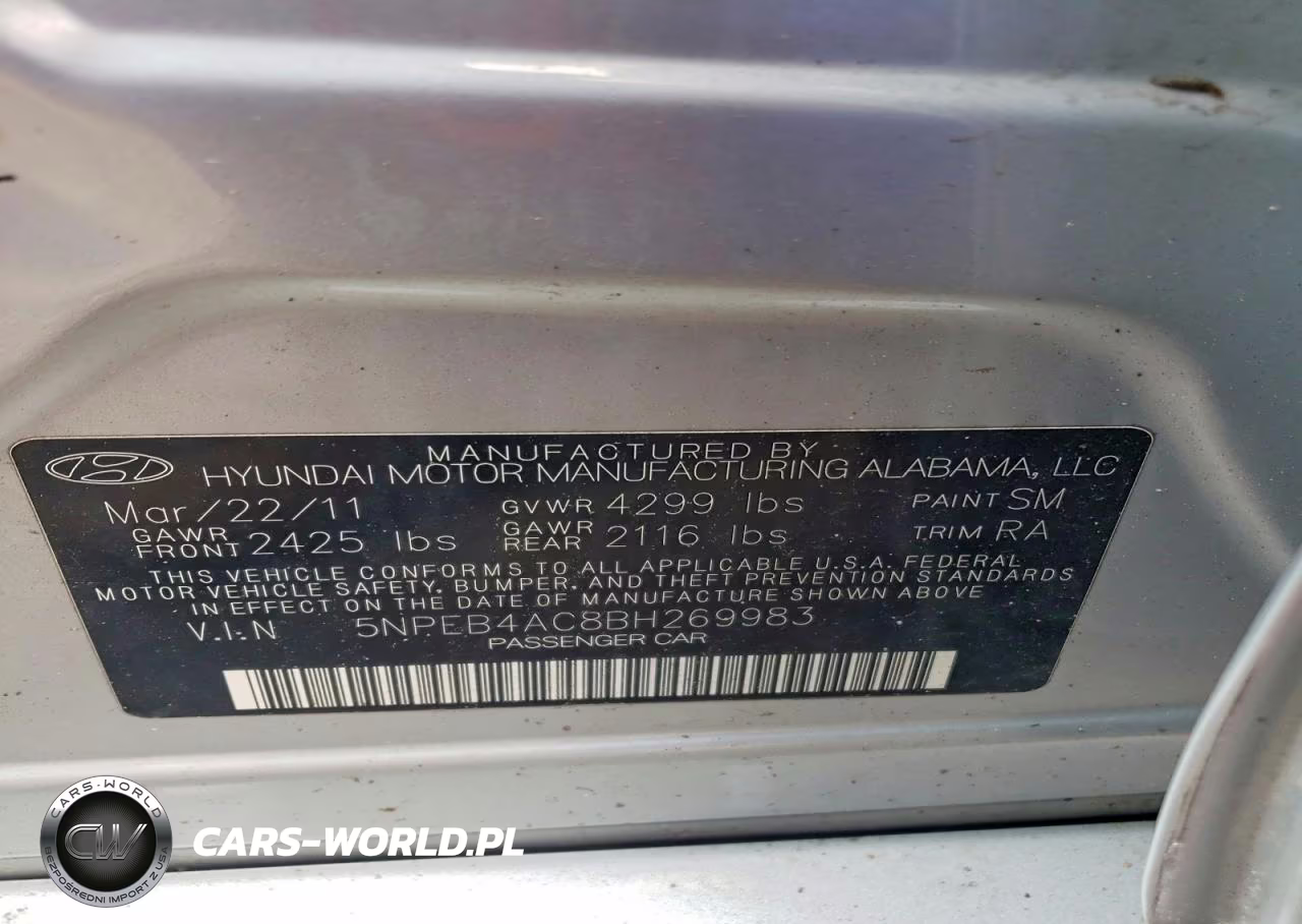 2011 Hyundai Sonata Gls VIN:5NPEB4AC8BH269983 - 12