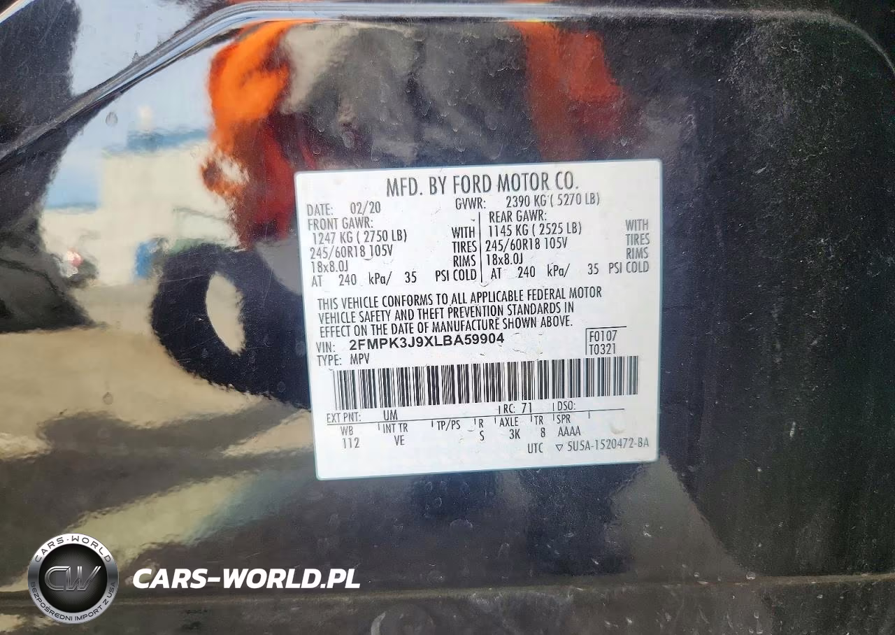 2020 Ford Edge Sel VIN:2FMPK3J9XLBA59904 - 13