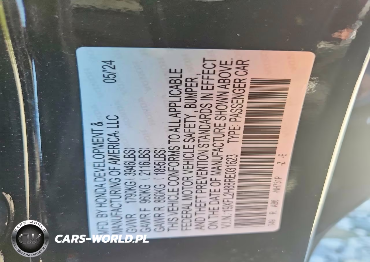 2024 Honda Civic Sport VIN:19XFL2H88RE031623 - 12