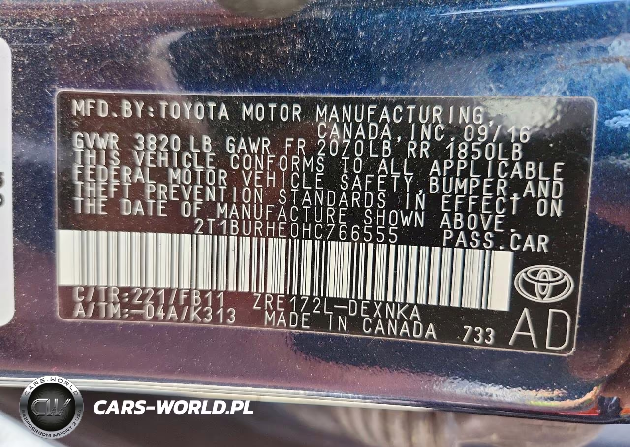 2017 Toyota Corolla Le VIN:2T1BURHE0HC766555 - 13