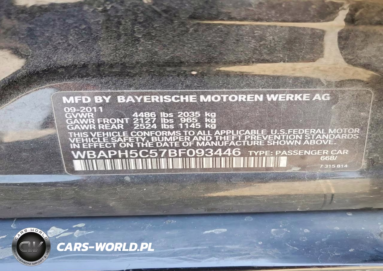 2011 BMW 328 I Sulev VIN:WBAPH5C57BF093446 - 12