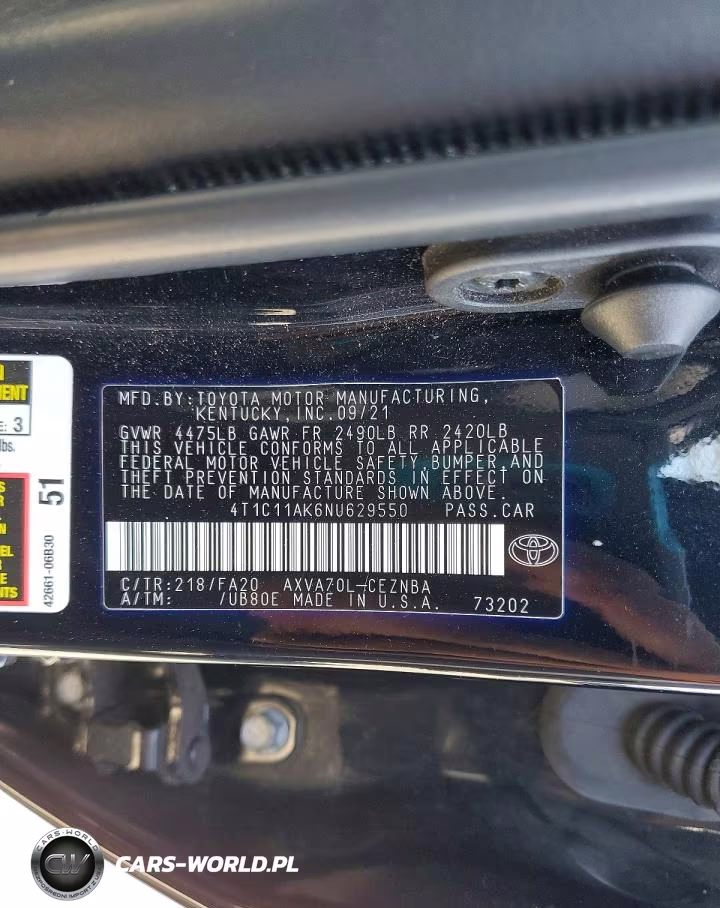 2022 Toyota Camry Le VIN:4T1C11AK6NU629550 - 12