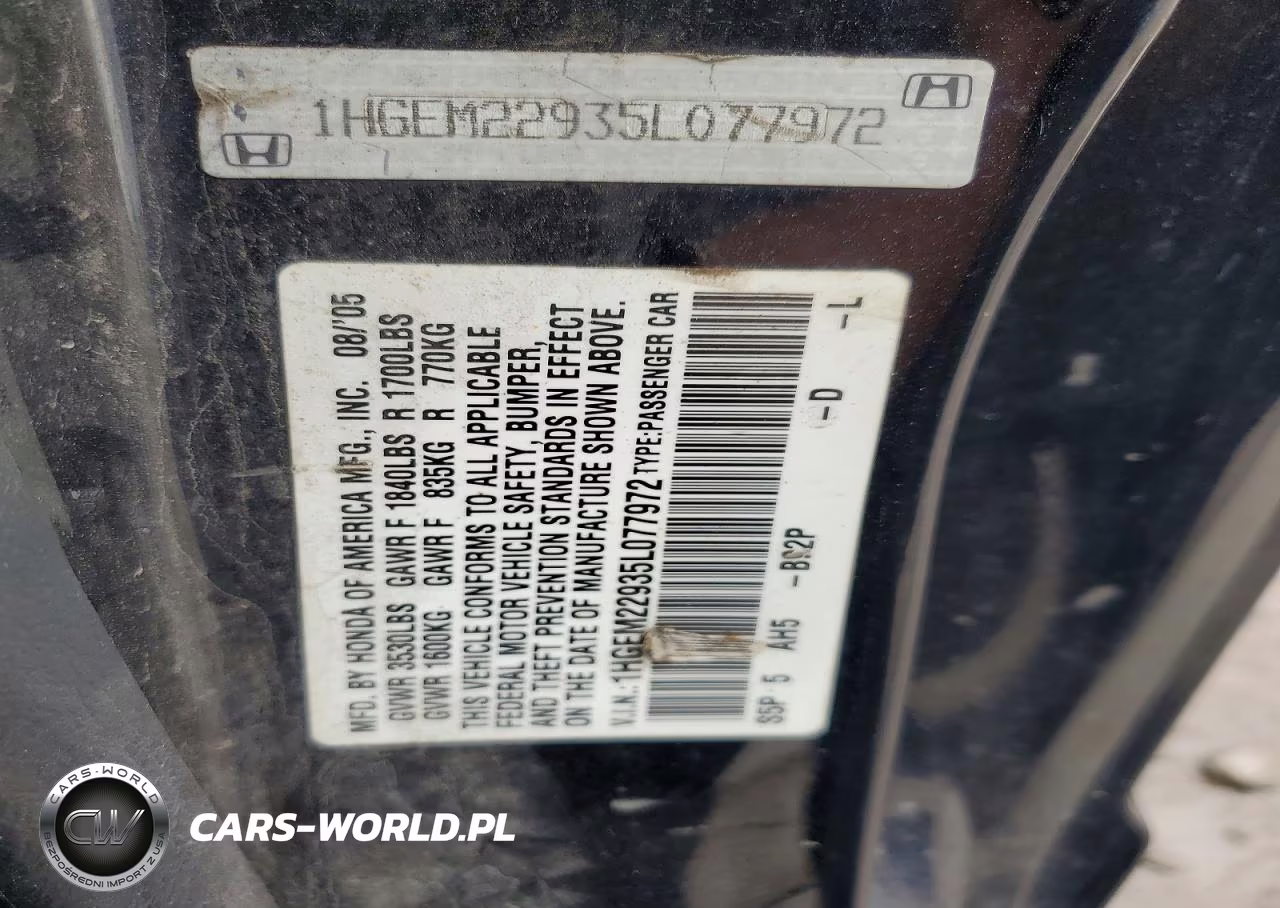 2005 Honda Civic Ex VIN:1HGEM22935L077972 - 12