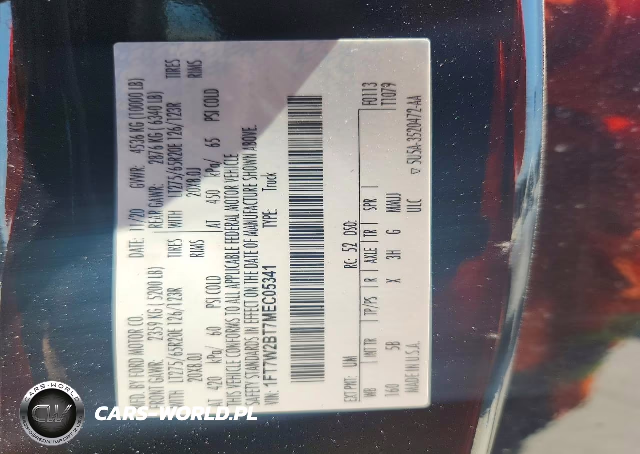 2021 Ford F250 Super Duty VIN:1FT7W2BT7MEC05341 - 12