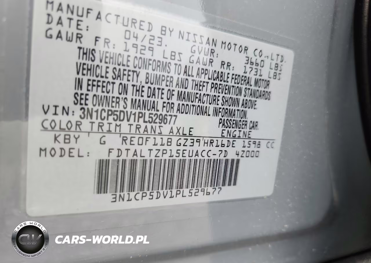 2023 Nissan Kicks Sr VIN:3N1CP5DV1PL529677 - 14