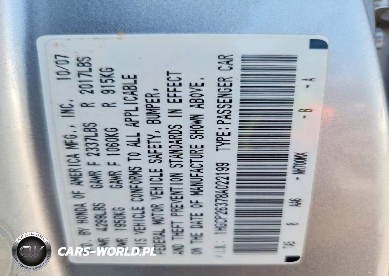 2008 Honda Accord Lx VIN:1HGCP26378A022199 - 12
