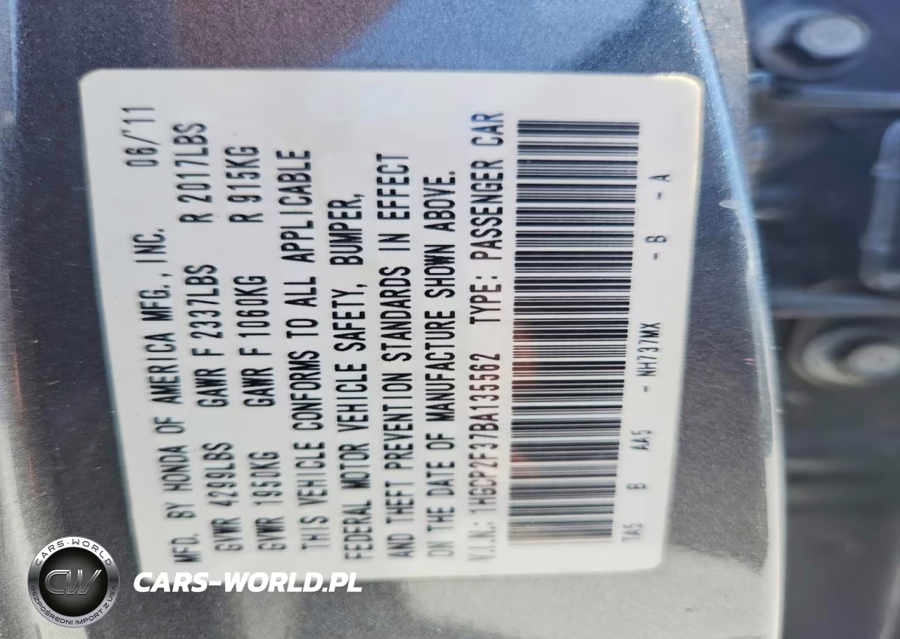 2011 Honda Accord Lx VIN:1HGCP2F37BA135562 - 13