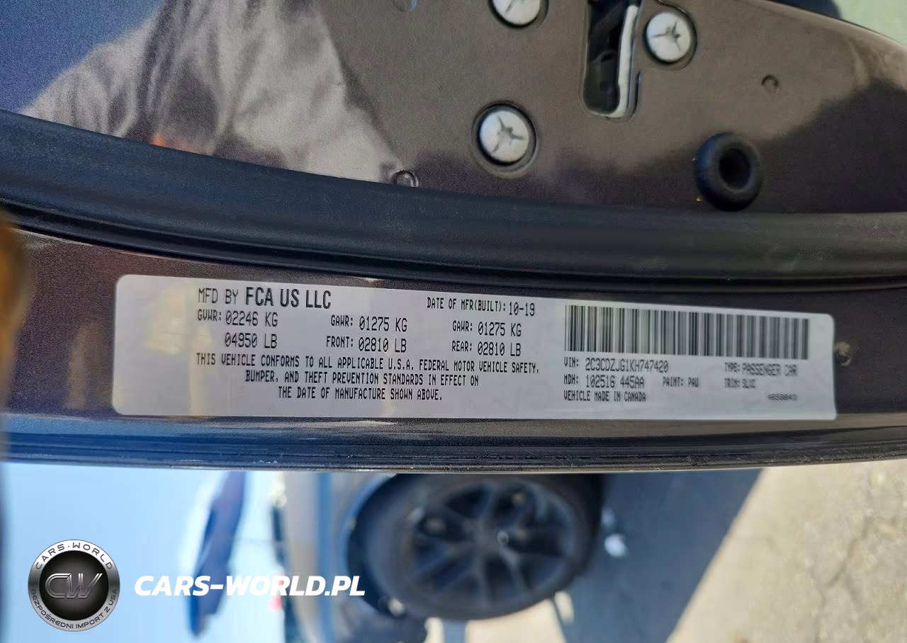 2019 Dodge Challenger Gt VIN:2C3CDZJG1KH747420 - 13