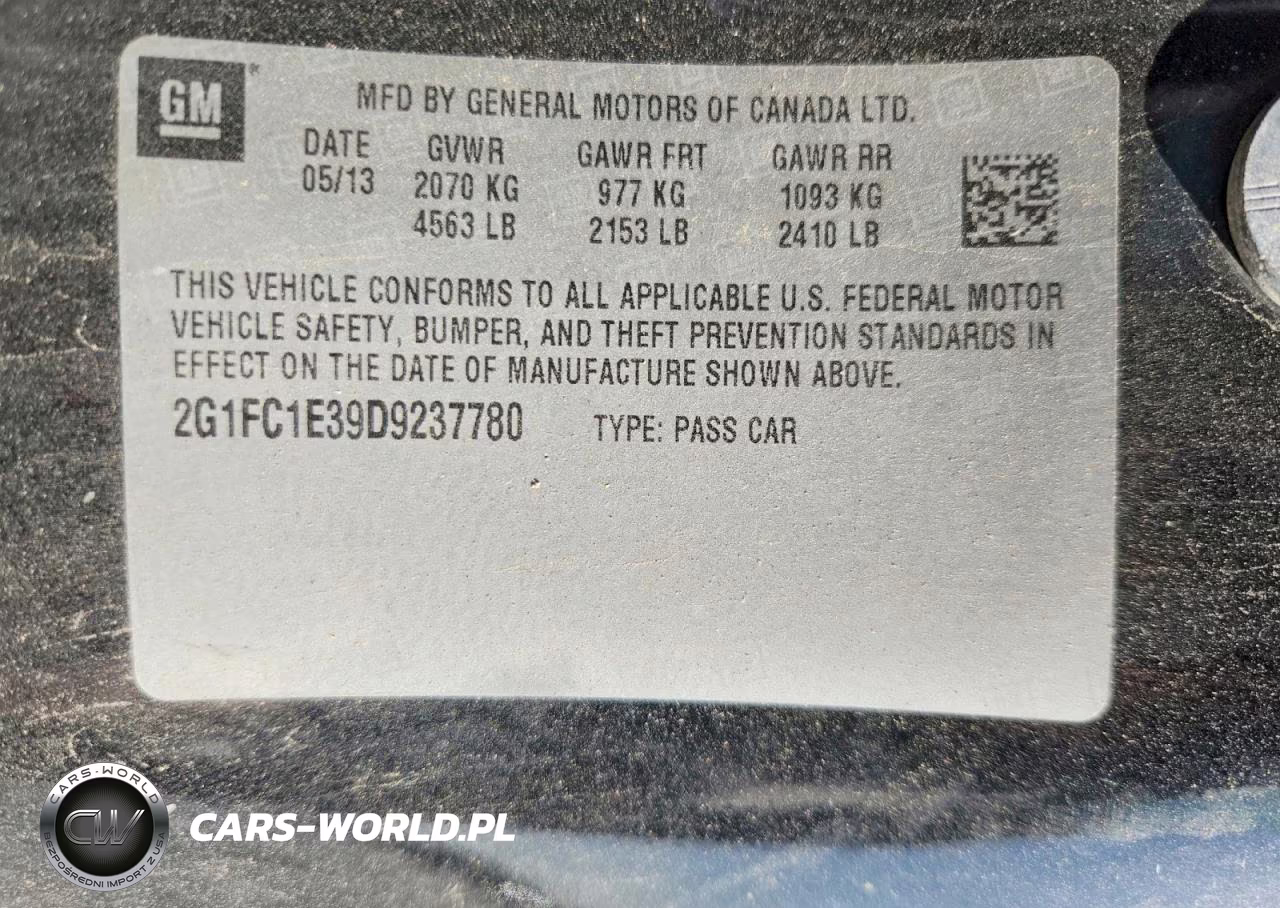 2013 Chevrolet Camaro Rs VIN:2G1FC1E39D9237780 - 12