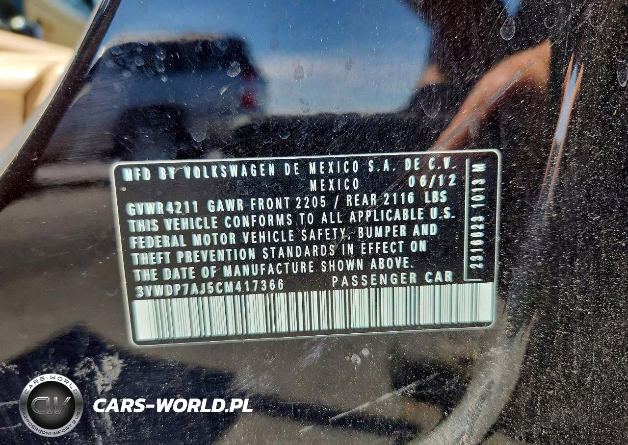 2012 Volkswagen Jetta Se VIN:3VWDP7AJ5CM417366 - 13