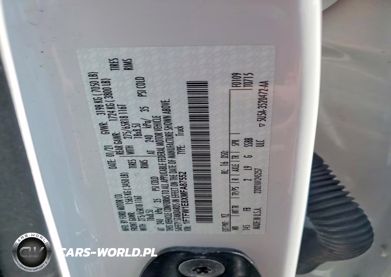 2021 Ford F150 Supercrew VIN:1FTFW1E8XMFA87552 - 12
