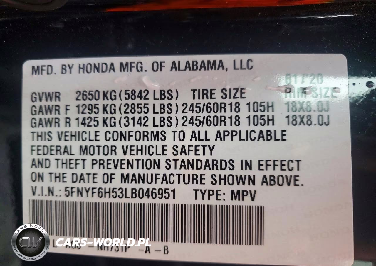 2020 Honda Pilot Exl VIN:5FNYF6H53LB046951 - 13
