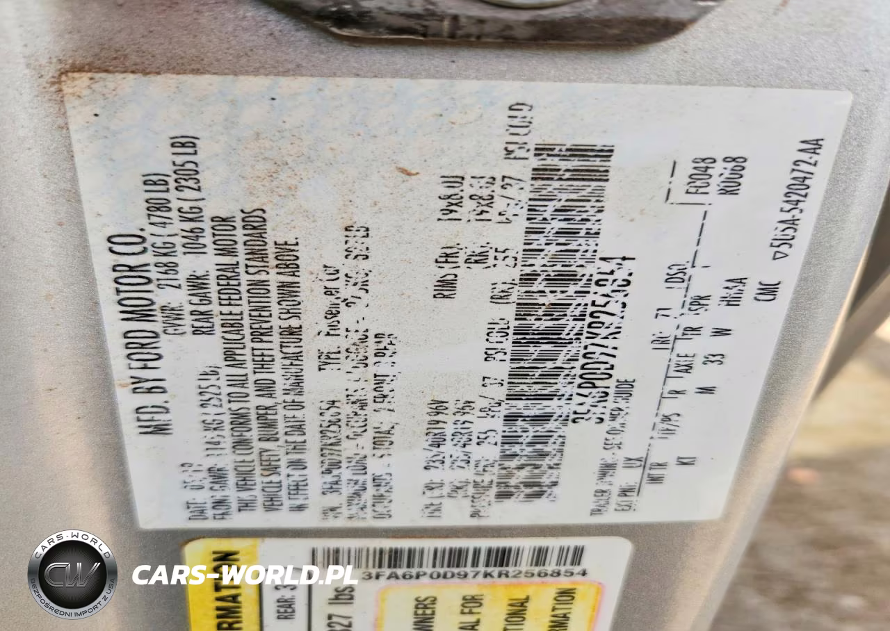 2019 Ford Fusion Titanium VIN:3FA6P0D97KR256854 - 13