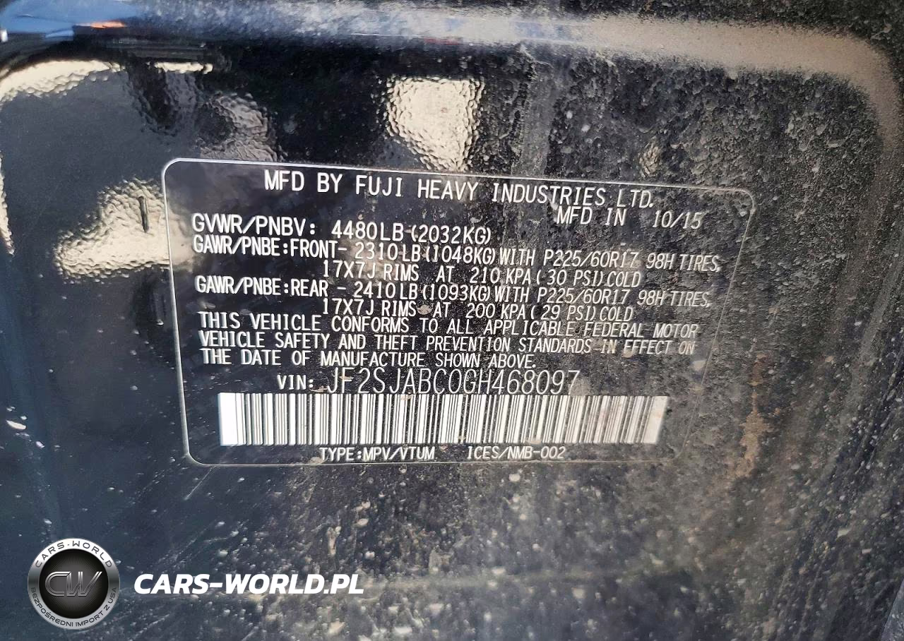 2016 Subaru Forester 2.5I VIN:JF2SJABC0GH468097 - 13