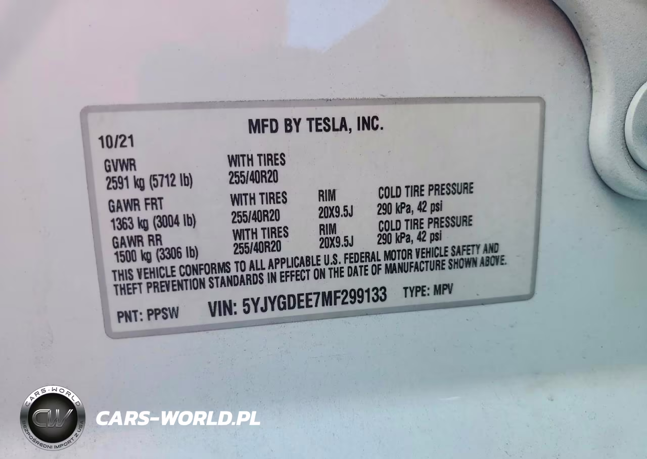 2021 Tesla Model Y VIN:5YJYGDEE7MF299133 - 12