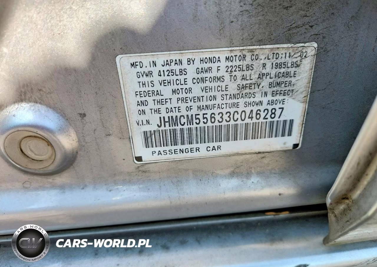 2003 Honda Accord Ex VIN:JHMCM55633C046287 - 12