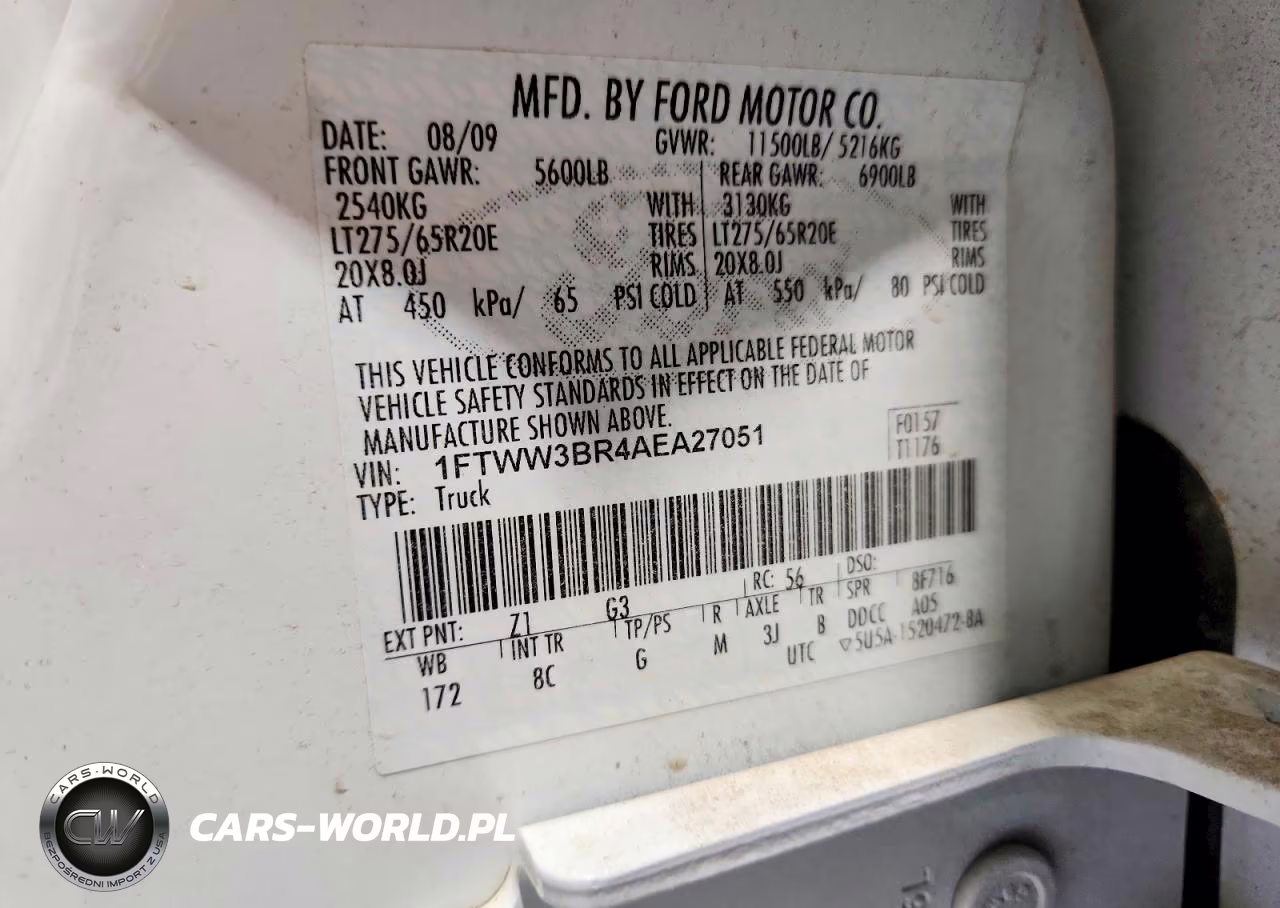 2010 Ford F350 Super Duty VIN:1FTWW3BR4AEA27051 - 12