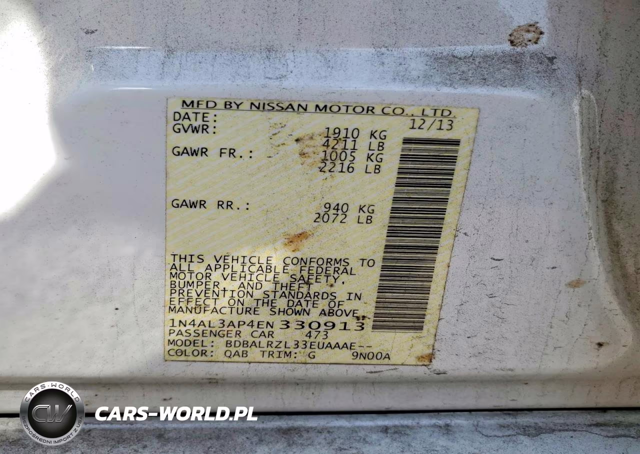 2014 Nissan Altima 2.5 S VIN:1N4AL3AP4EN330913 - 12
