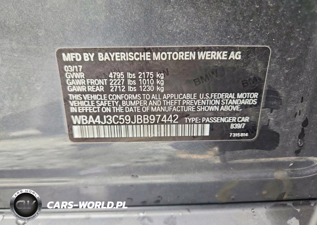 2018 BMW 430Xi Gran Coupe VIN:WBA4J3C59JBB97442 - 12
