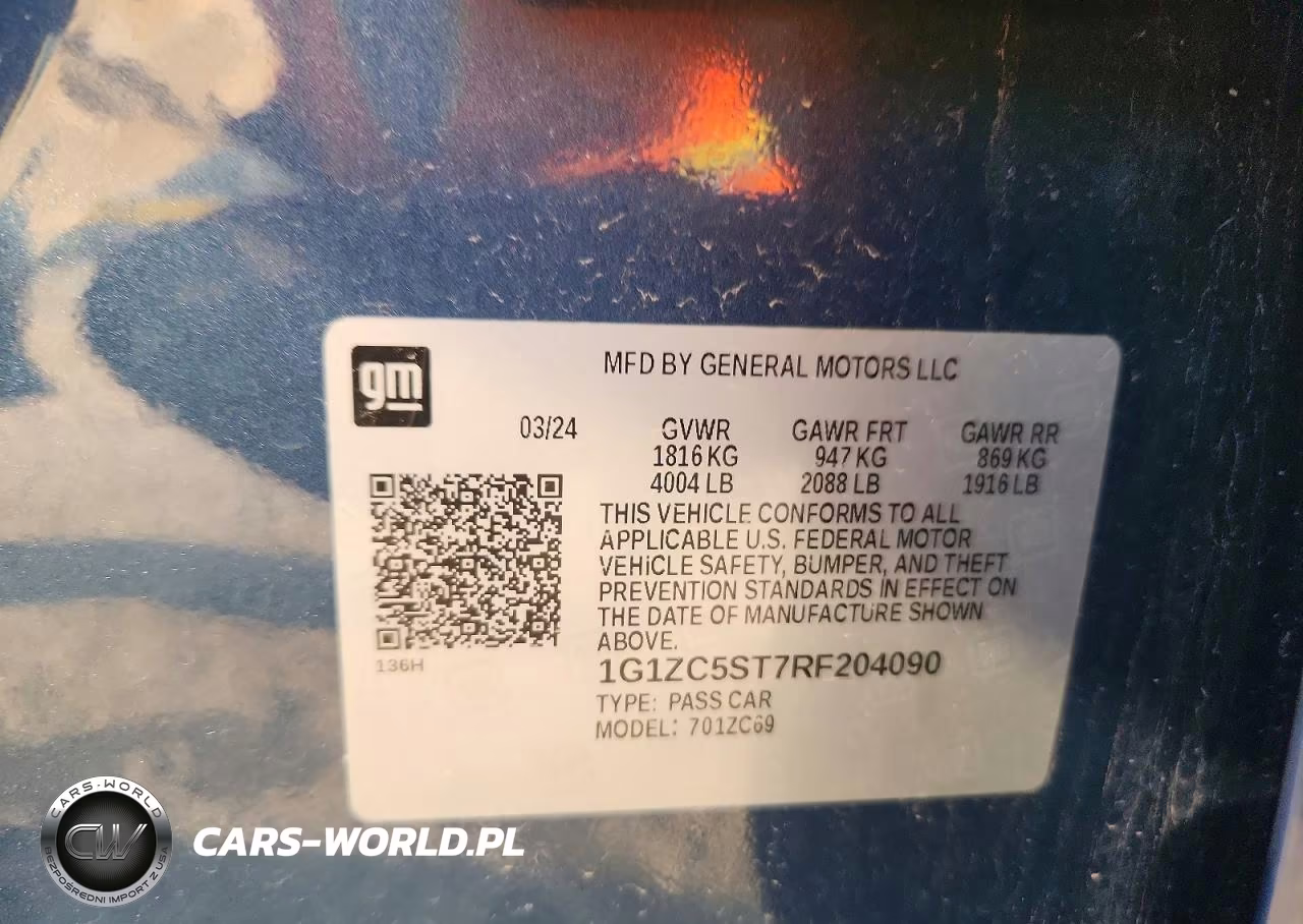 2024 Chevrolet Malibu Ls VIN:1G1ZC5ST7RF204090 - 12
