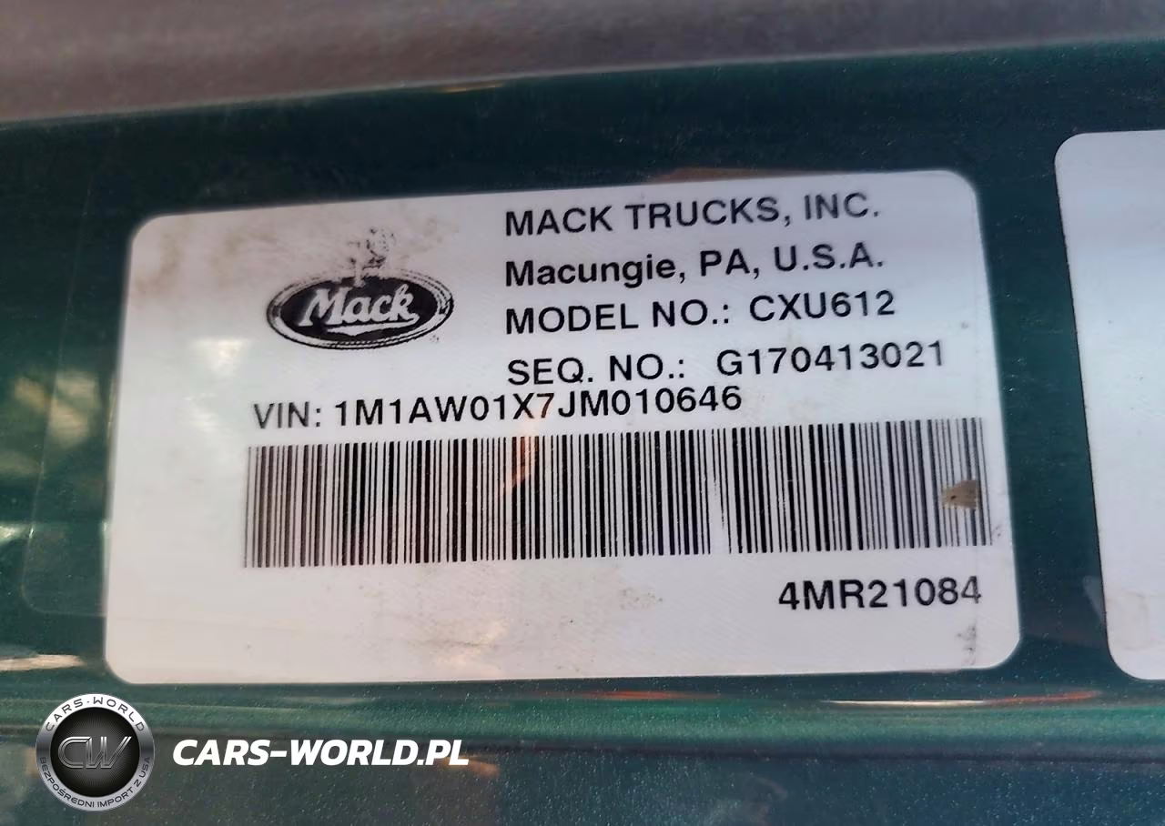 2018 Mack Cxu612 Semi Truck VIN:1M1AW01X7JM010646 - 11
