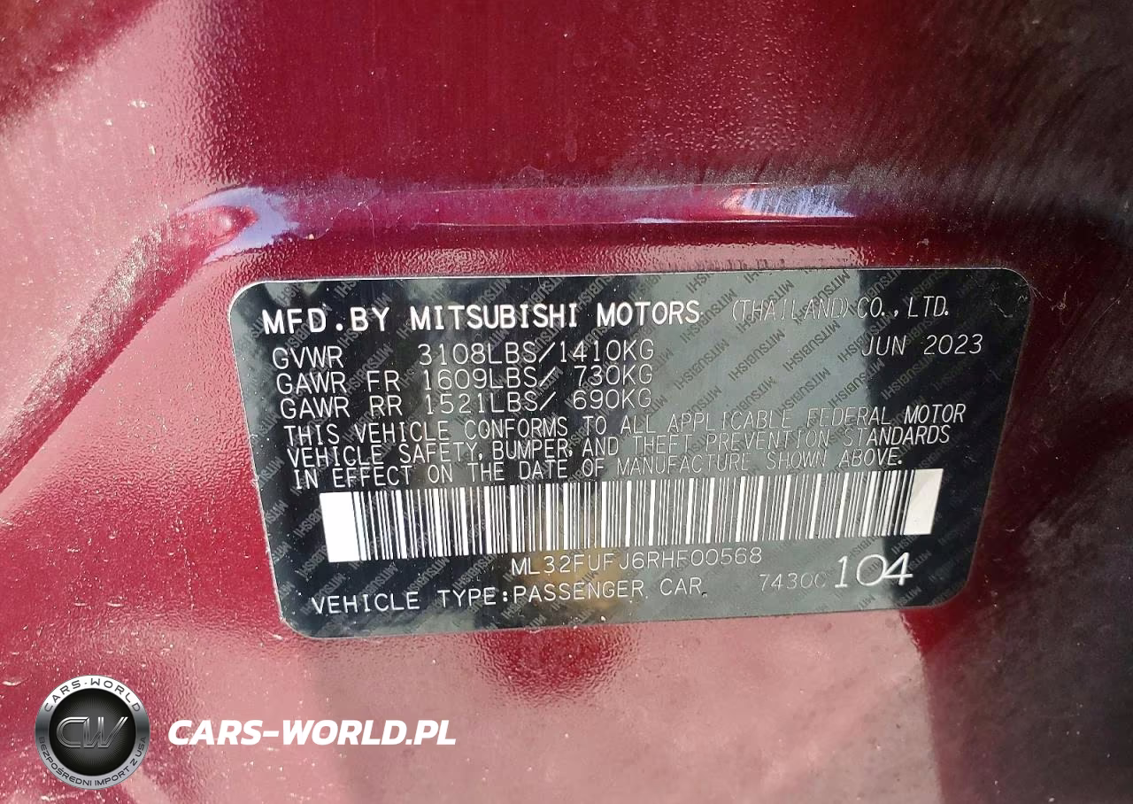 2024 Mitsubishi Mirage G4 Es VIN:ML32FUFJ6RHF00568 - 12