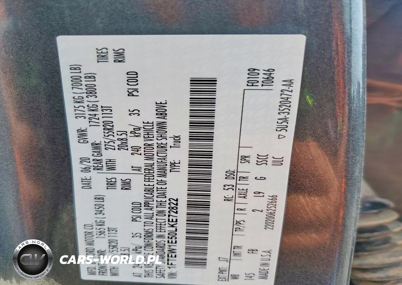 2020 Ford F150 Supercrew VIN:1FTEW1E50LKE72822 - 12